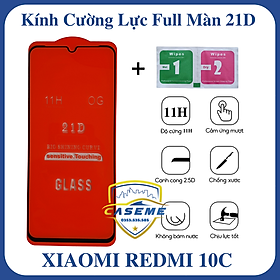 Kính cường lực full màn hình 21D dành cho Xiaomi Redmi 10C