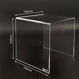 Kệ trưng bày mica 3 mặt uốn Enter TB117 150x150x150mm mica dày 2mm, Kệ livestream, Kệ mica chữ U trong suốt để đồ đa năng