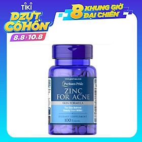 Thực Phẩm Chức Năng - Viên Uống Kẽm Hỗ Trợ Trị Mụn Puritan'S Pride Premium Zinc For Acne 2580 (100 Viên)
