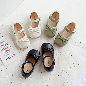 Giày búp bê bé gái 1 - 5 tuổi da mềm gắn nơ dễ thương phong cách Hàn GE71
