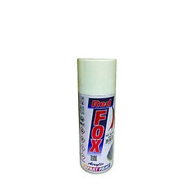 Sơn xịt Redfox 200 trắng bóng, 210 đen bóng, 211 đỏ, 212 đen mờ, 213 xanh nước biển, 215 xám, 216 xanh đen, 217 xanh lá, 218 vàng, 219 kem, 220 xám đậm, 224 xanh da trời, 226 cam, 229 hồng, 231 trong bóng, 240 tím, 241 vàng nghệ, 242 xanh dương, 300 bạc