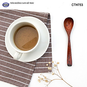 Mua Thìa Cà Phê  muỗng pha trà  gỗ Trắc/Cẩm (HAHANCO) Chuôi uốn lượn sóng/Độc đáo - CTH753