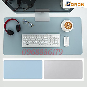 Bàn Di Chuột - Miếng Lót Chuột Cỡ Lớn Doron-HDC01 Size 40x80, 45x90 cm - Kiêm Deskpad Thảm Da, Trải Bàn Làm Việc Chống Nước Dùng Được Hai Mặt - Hàng Nhập Khẩu