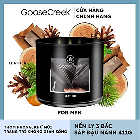 Mua Nến ly 3 bấc sáp đậu nành For Men Goose Creek (411g) - Leather