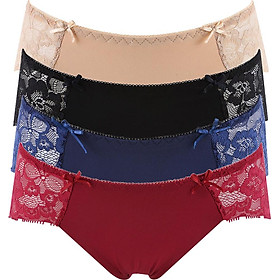 Bộ 4 Quần Lót Nữ Ren Lưng Cao Mignon QN012 (Size M)