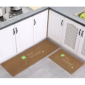 Bộ 2 thảm 2D nhà bếp đế cao su chống trượt 120x40 và 60x40 + kèm 2 khăn lau 30x30 - GDHN Loại Tốt