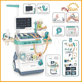 Bộ đồ chơi bác sĩ có xe đẩy nhập khẩu cao cấp cho bé trai, gái MySun.