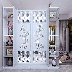 Vách ngăn trúc kết hợp kệ