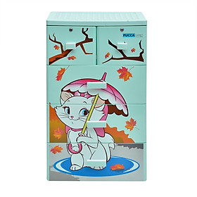 TỦ QUẤN ÁO PUCCA SONG LONG 4 TẦNG CÓ KHÓA - MÀU NGẪU NHIÊN