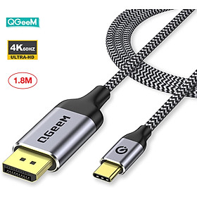 Mua Cáp chuyển đồi Type c sang DisplayPort (DP) 4k@60Hz  QGeem dài 1 8m dây bện dù cao cấp tương thích cao - Hàng nhập khẩu