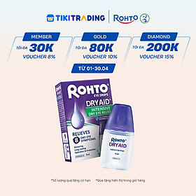 Nước nhỏ mắt dưỡng ẩm ẩm, giảm khô mắt chuyên sâu Rohto Dry Aid 10ml