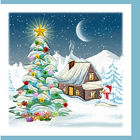 Thiệp Nghệ Thuật Giấy Xoắn - Đêm Yên Bình - Silent Night - Christmas - Việt Net