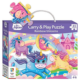 Sách 45 Piece Junior Jigsaw Carry & Play Rainbow Unicorns