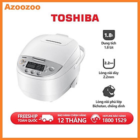 Mua Nồi Cơm Điện Tử Toshiba RC-18DH2PV(W) - 1.8L - Lòng Nồi Dày 2.2mm  Chống Dính - Hàng Chính Hãng  Bảo Hành 12 Tháng