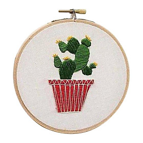 Embroidery Starter Kit with Pattern, 15cm Embroidery Hoop, Threads Style 1