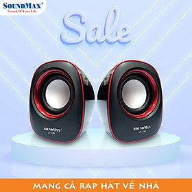 Cặp loa vi tính SoundMax A-130 nhỏ gọn, dễ dàng kết nối với PC/ Laptop | SoundMax A130 - Loa Nghe Nhạc