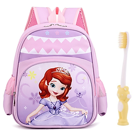 Balo cho bé trai , bé gái đi học mầm non họa tiết công chúa , siêu nhân in hình 3D ngộ nghĩnh size 31cm BALO-51