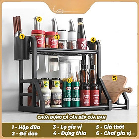 Kệ Gia Vị 2 Tầng Nhà Bếp Đa Năng, Tối Ưu Hoá Không Gian Bếp Nhà Bạn
