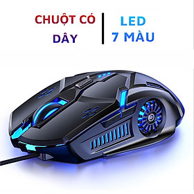 Chuột máy tính có dây G5, chuột gaming DPI 4 cấp độ, hiệu ứng đèn nền đổi 7 màu- Hàng chính hãng