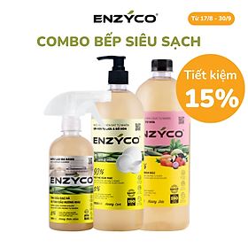 Combo Bếp Siêu Sạch - Nước Ngâm Rau Củ, Nước Rửa Bát Và Nước Lau Đa Năng Sinh Học ENZYCO 90% Enzyme Từ Dứa và Bồ Hòn Dishwashing liquid