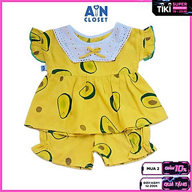 Bộ quần áo ngắn Bé gái họa tiết Bơ vàng - AICDBGSF8LF4 - AIN Closet