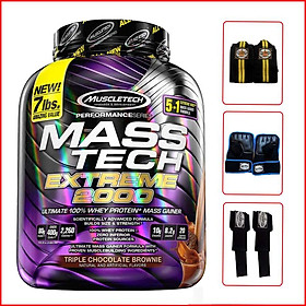 Sữa tăng cân tăng cơ Mass Tech Extreme 2000 7lbs (~3.18kg) - Hương vị Chocolate – Hỗ trợ Tăng Cân Nhanh + Tăng Sức Mạnh từ nguồn dinh dưỡng đầy đủ như 1 bữa ăn - Hàng nhập khẩu chính hãng Muscletech - Kèm quà tặng