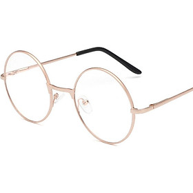 Men Large Oversized Metal Frame Clear Lens Round Circle Eye Glasses Nerd Fashion