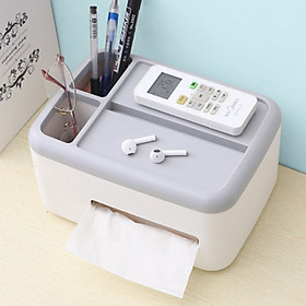 Mua Hộp đựng khăn giấy có khay để điện thoại điều khiển đựng đồ đa năng để bàn tiện dụng