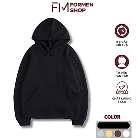 Áo hoodie trơn màu đen thời trang trẻ trung, năng động - FORMENSHOP - FM5GV016