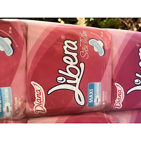 1 Gói Băng Vệ Sinh Diana Libera Siêu Thấm Maxi Cánh (Libera Dày Cánh) 23cm - 8 Miếng/Gói -Date luôn mới