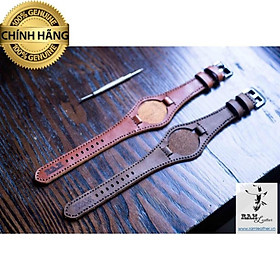 DÂY ĐỒNG HỒ QUÂN ĐỘI ĐỨC NÂU ĐỎ SIZE 10MM - RAM BUNDSTRAP (BX3) - HÀNG CHÍNH HÃNG