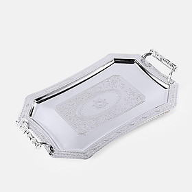 Stainless Steel Pattern Tray Food Storage Dessert Trays for Household Dinner