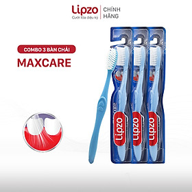 Hình ảnh Combo 03 Bàn Chải Đánh Răng Lipzo Maxcare Dành Cho Người Lớn Công Nghệ Lông Chỉ Tơ Nha Khoa Mảnh Siêu Bền