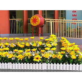 Mua Hoa hướng dương  bình hoa cắm sẵn và chậu hàng rào hoa giả trang trí