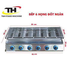 Mua Bếp nướng Gas 6 họng đốt ngắn