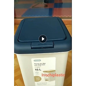 Mua Thùng Rác Đạp Chữ Nhật Hiro 15L có lõi Chính Hãng Inochi