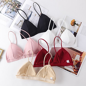 Áo Ngực Nữ Thun Gân Cotton Khoét Lưng Sâu Không Gọng Không Móc Cài Gợi - Áo Bra Kiểu Pháp Gợi Cảm Quyến Rũ - Cúp ngực Mỏng Nhẹ Nâng Phom