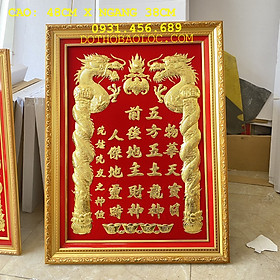 Mua Bài vị thần tài thổ địa dát vàng cao 48cm  ngang 38cm – Đỏ ( Vàng thật 100% )
