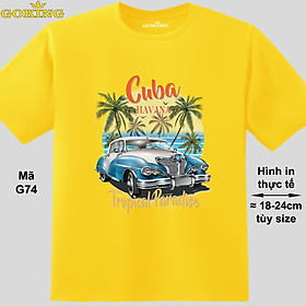 CUBA HAVANA, mã G74. Áo thun du lịch cho nam nữ siêu đẹp. Áo phông thoát nhiệt GOKING hàng hiệu cao cấp