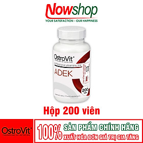 Viên Uống OstroVit ADEK Bổ Sung Vitamin A D3 E K2 MK7 Giúp Xương Khớp Chắc Khỏe Tăng Cường Sức Đề Kháng Hỗ Trợ Thị Lực Nhập Khẩu Chính Hãng Ba LAn Hộp 200 Viên