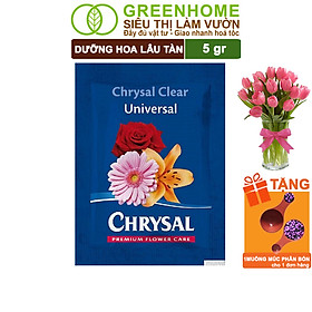 Dưỡng Hoa Lâu Tàn Greenhome, Chrysal, Gói 5gr, Phân Bón Cho Hoa Cắt Cành, Lâu Tàn, Nở Bông To, Không Bị Hôi Nước