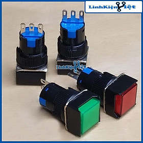Mua Nút Nhấn Đề Vuông 220VAC AL6 - M Nhấn Nhả Có Đèn