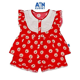 Bộ quần áo Ngắn bé gái họa tiết Cherry Chấm Đỏ Cotton - AICDBG0P19D9 - AIN Closet