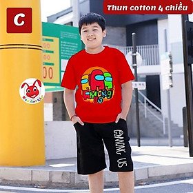 Quần áo trẻ em béo phì bé trai Among US từ 22-58kg - chất thun cotton 4 chiều - Kiến Kuwar - Đỏ - 9