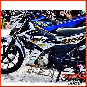 Decal Xe Máy - Tem Trùm Dành Cho Raider - Satria Vàng Bạc Candy Ánh Kim Siêu Nổi Bật