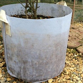 5 Túi ( chậu )  vải trắng trồng cây có quai xách ( 40x50 ) - tái sử dụng nhiều lần, bền , đẹp