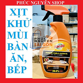 Chai lau bàn ăn khử mùi diệt khuẩn Hando 500ml