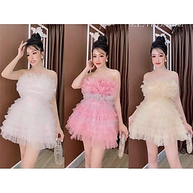 Đầm cúp xếp tầng ngắn TRIPBLE T DRESS -size M/L(kèm ảnh/video thật)MS327V