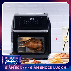 Lò Chiên Nướng Sấy Không Khí Đa Chức Năng Lock&Lock EJF696BLK (12 Lít) + Tặng Ống Hút Inox 304 JoyMall - Hàng Chính Hãng