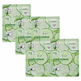 Combo 5 Mặt nạ dưỡng ẩm chiết xuất từ dưa leo 3W CLINIC FRESH CUCUMBER MASK SHEET 23ml x 5